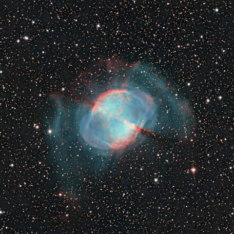 M27 亜鈴状星雲（トリミング拡大）