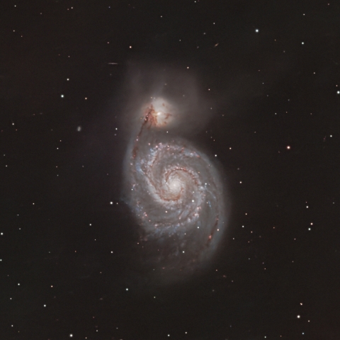 M51 子持ち銀河（トリミング拡大）