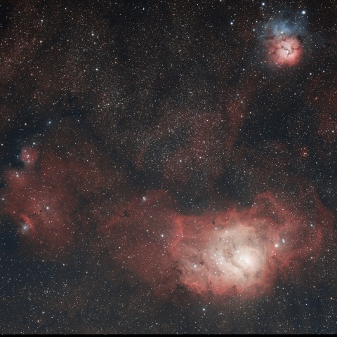 三裂星雲、干潟星雲、猫の手星雲