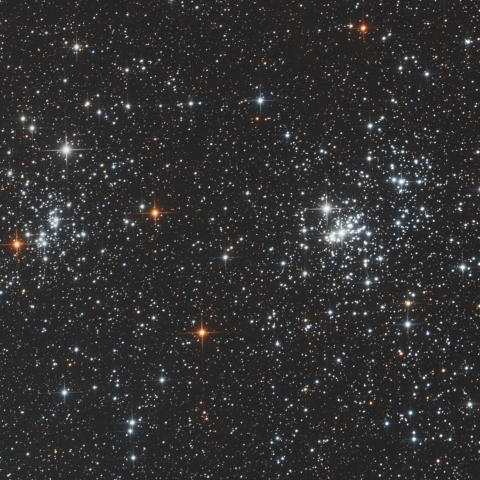 ぺルセウス座の二重星団 hχ（エイチ・カイ）（トリミング拡大）