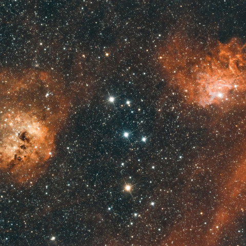 勾玉星雲とIC410