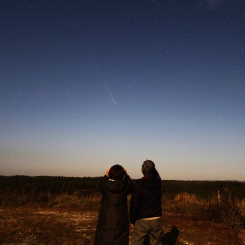 ほうき星見～つけた！
