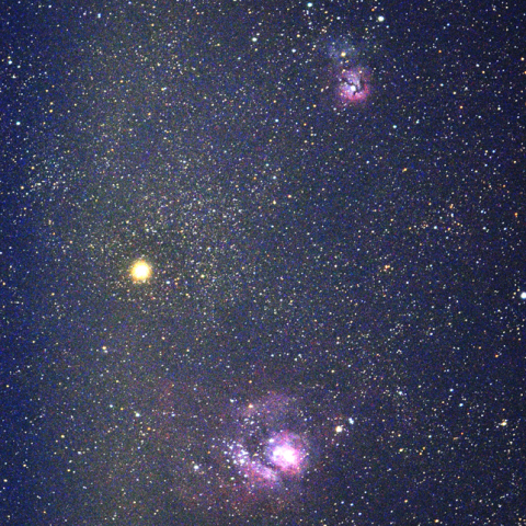 火星とM8・M20のランデブー