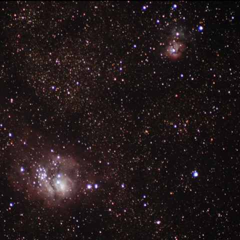 干潟星雲と三裂星雲