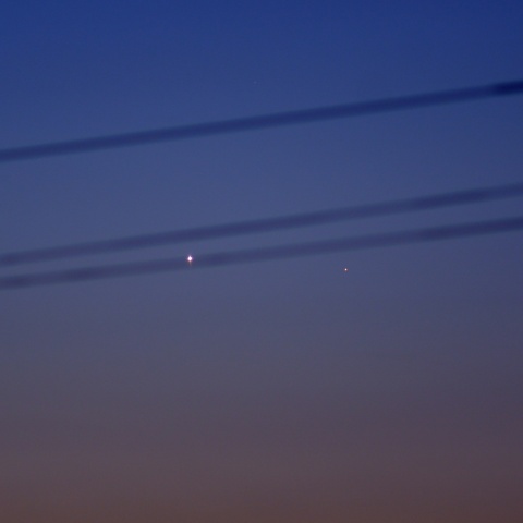 離れていく金星と火星