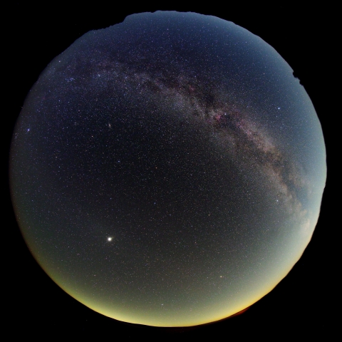 木星付近の対日照と天の川　