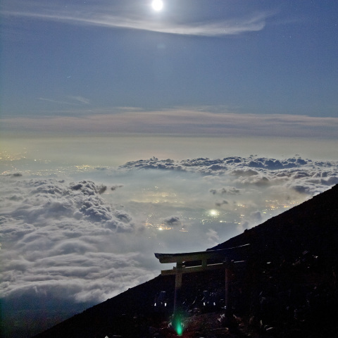 富士山月夜