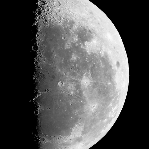 6cm屈折での下弦の月