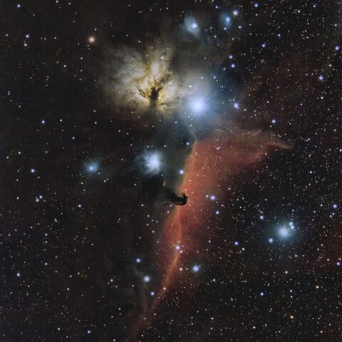 馬頭星雲と燃える木星雲