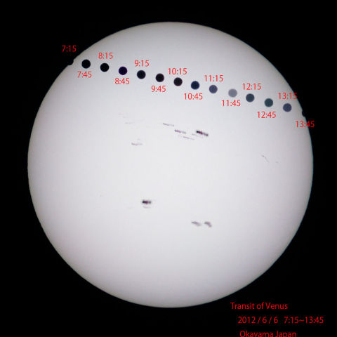 金星の太陽面通過全課程