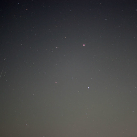 町中で撮影したふたご座流星群
