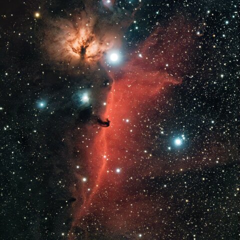 馬頭星雲と燃える木星雲