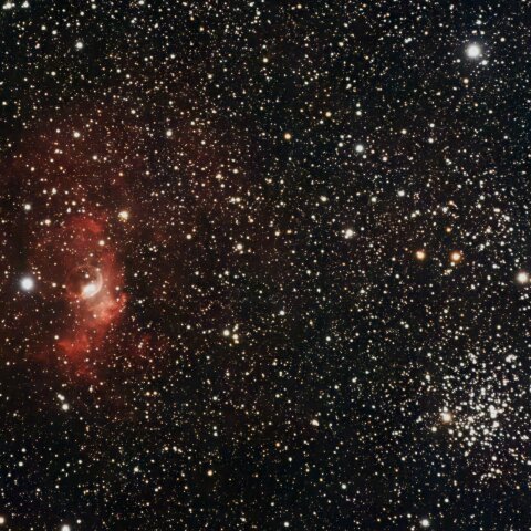 NGC7635（バブル星雲）とM52