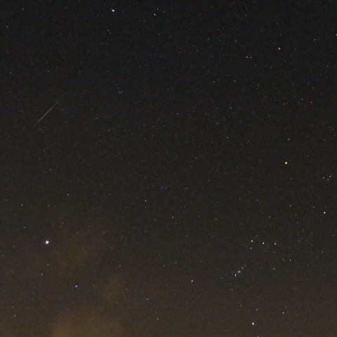 冬の大三角と流星