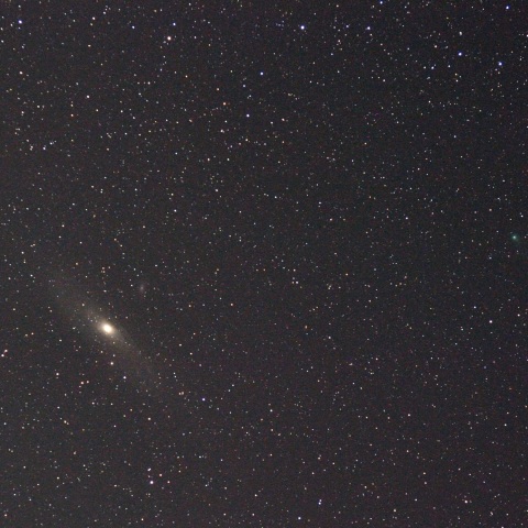 6月12日のアンドロメダ銀河とレモン彗星