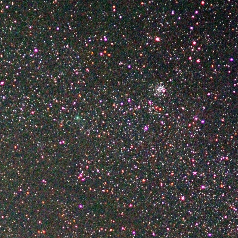 M52とレモン彗星
