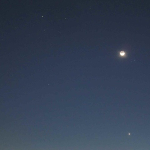 にぎやかな夕方の西空