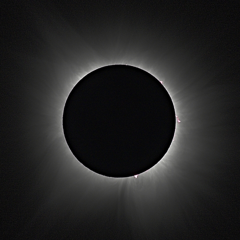 皆既日食2024年4月8日［内部コロナとプロミネンス］