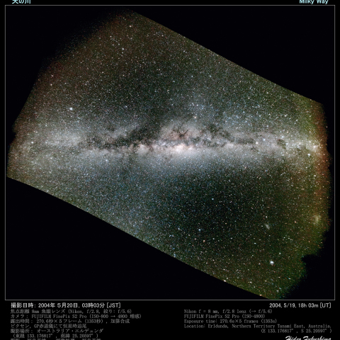 天の川（魚眼レンズ） / 座標変換画像