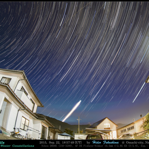 金星と冬の星座 － 日周運動軌跡