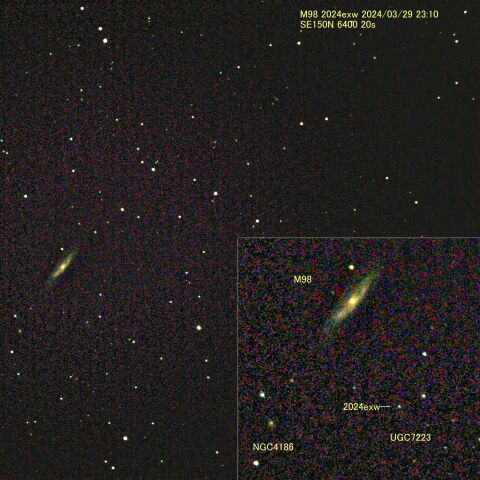 かみのけ座銀河の超新星 2024exw