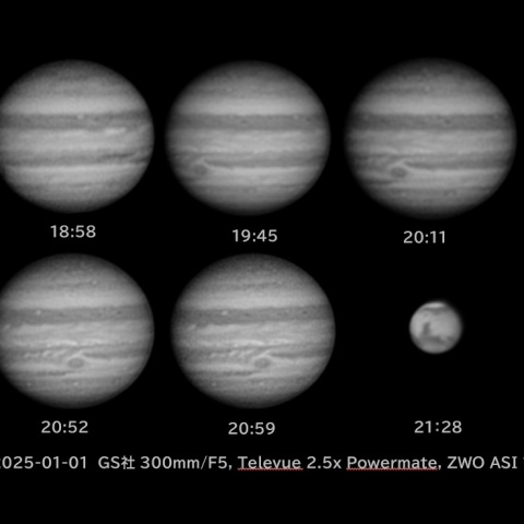 2025年 元旦の木星と火星 