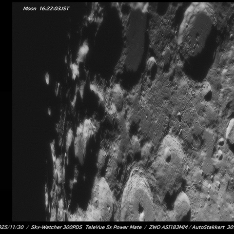 同一夜の月・木星・土星