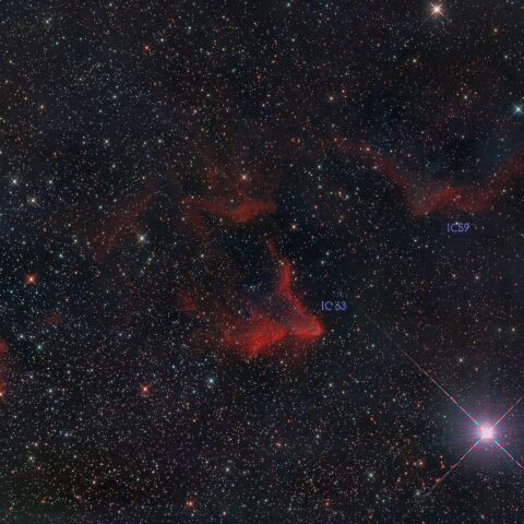 Sh2-185 ( IC59, IC63 Ghost Nebula )