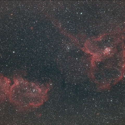 IC1805 ハート星雲／IC1848 胎児星雲