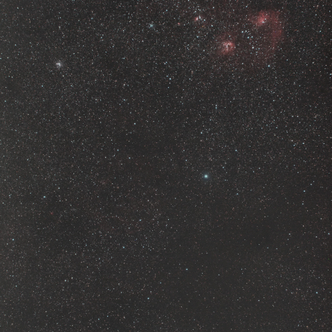 ぎょしゃ座の散光星雲と散開星団