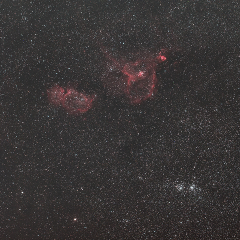 IC1805 ハート星雲 / IC1848 胎児星雲 / NGC869 NGC884 二重星団hχ