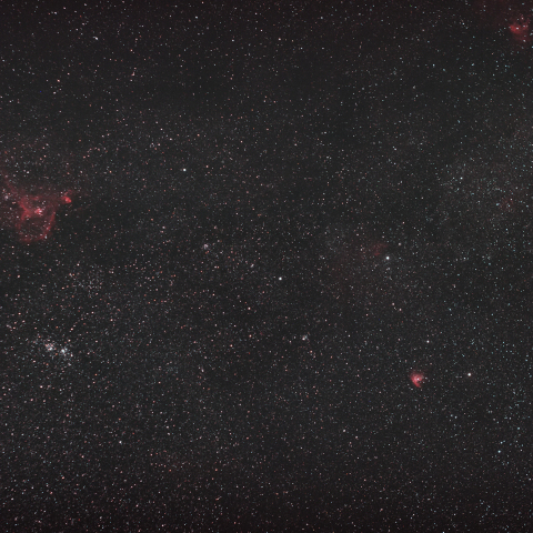 カシオペア座付近の星雲と星団