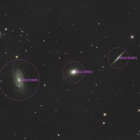 りゅう座トリオ銀河 NGC5981/NGC5982/NGC5985