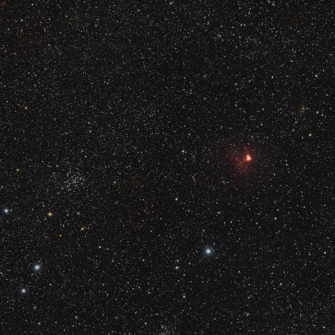 ペルセウス座の散光星雲・散開星団