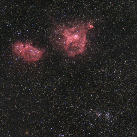 IC1805 ハート星雲 IC1848 ソウル星雲 胎児星雲 NGC869 NGC884 二重星団 h-χ