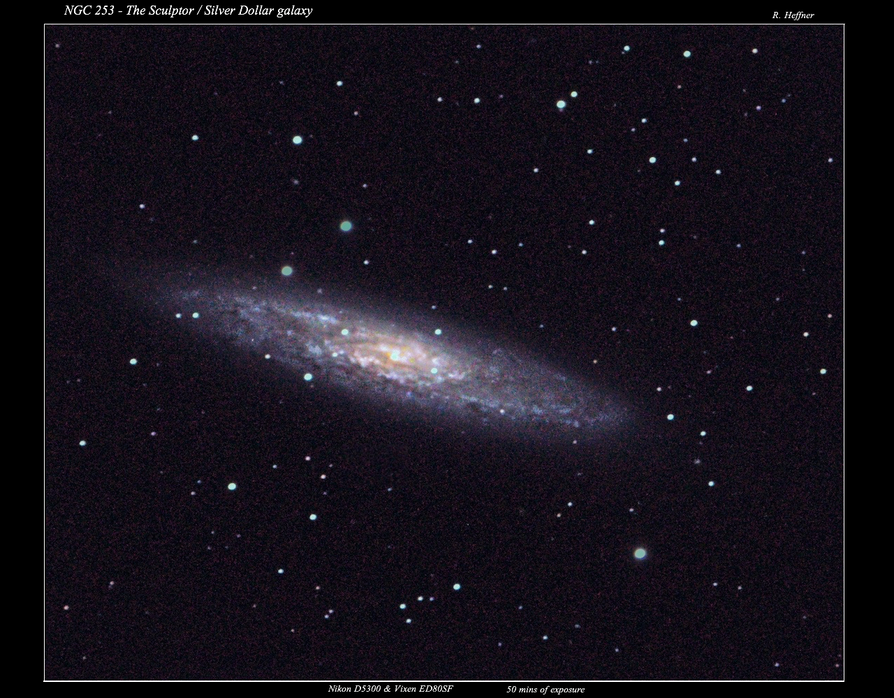 51314: NGC 253 Sculptor Galaxy - with Vixen ED80SF（強風の中） by