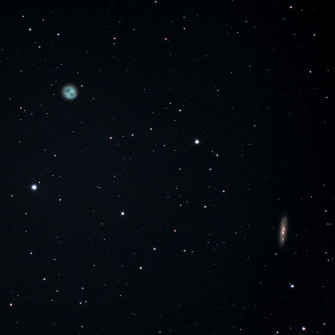 ふくろう星雲とM108銀河