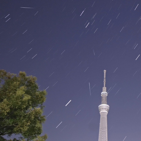 ふたご座流星群＠東京スカイツリー