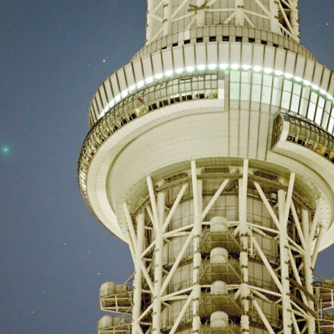 天望回廊に寄り添うラブジョイ彗星