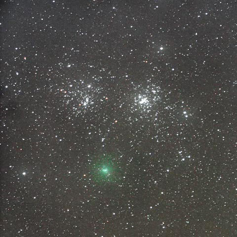 二重星団に大接近したハートレー彗星（103P）
