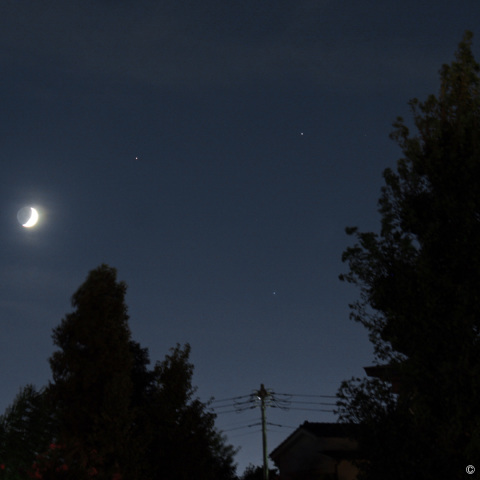 月と火星・土星・スピカの三角
