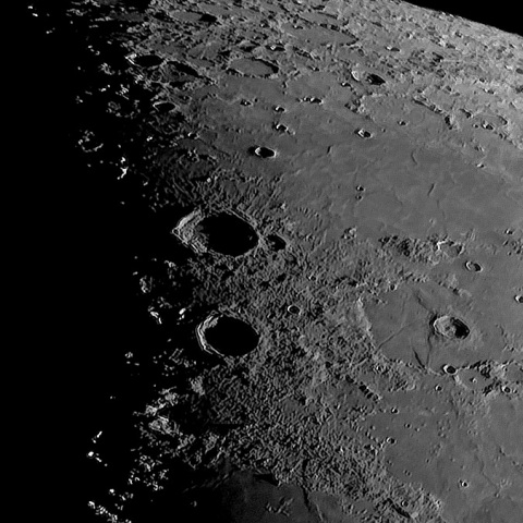 月面「アリストテレス～エウドクソス～コーカサス山脈」附近