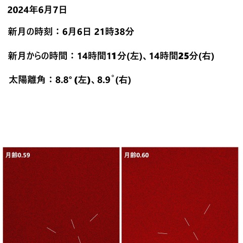 二日月(月齢0.6)・昼