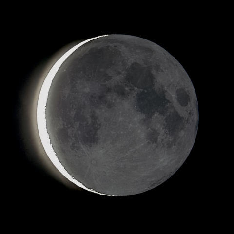 二十九日月(地球照、月齢27.3)