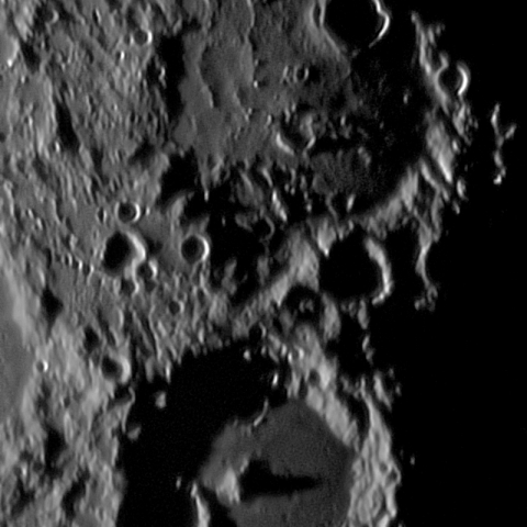 月面「ヒッパルコスとアルバテグニウス」附近