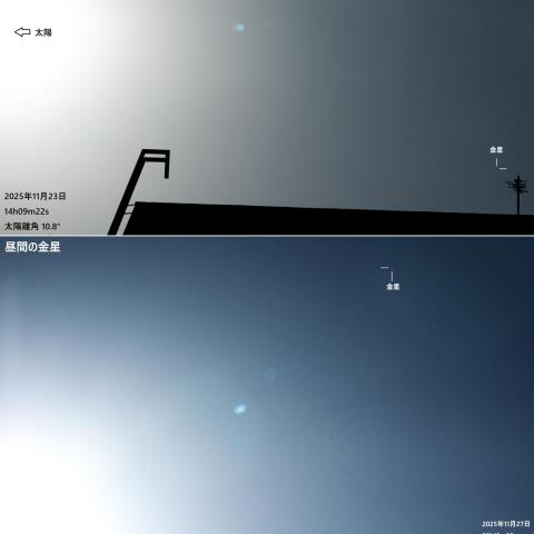 外合に向かう金星(2025.11.23,27)