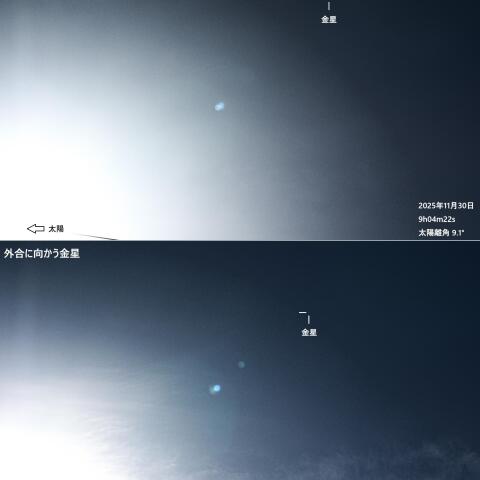 外合に向かう金星(2025.11.30-12.03)