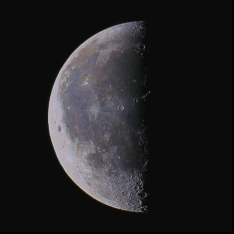 月の彩り(月齢22.2(下弦)、彩度強調)・再画像処理