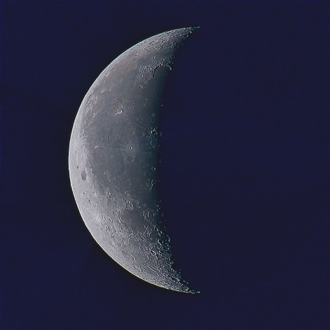 月の彩り(月齢23.7、彩度強調)・再画像処理