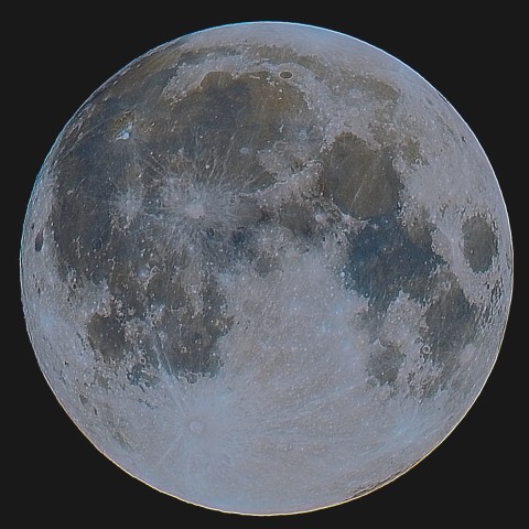 月の彩り(月齢14.50(満月)、彩度強調)・再画像処理